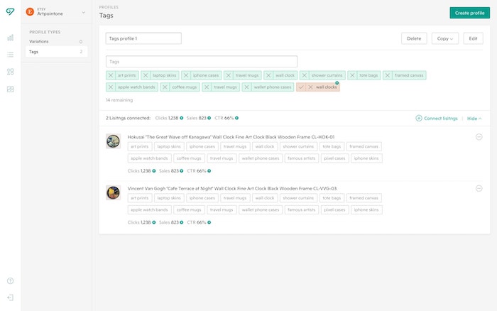 Tags profiles