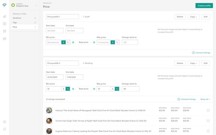 Price profiles